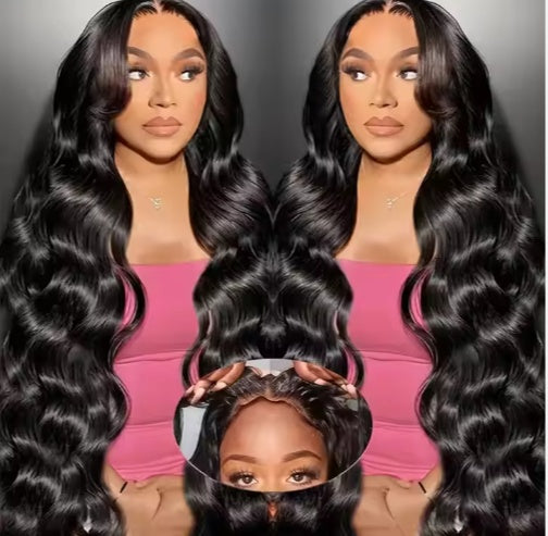 Ready To Go   HD Lace Front Wigs Glueless Put-on Go Body Wave Wig Pre-Plucked Blend Human Hair Transparent Lace Color