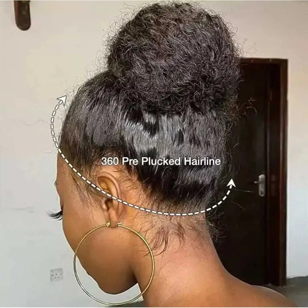 Invisible Strap 360 HD Full Lace Wig Human Hair Pre Cut Lace 250 Density Deep Curly 360 Lace Front Wig Preplucked Glueless Wig