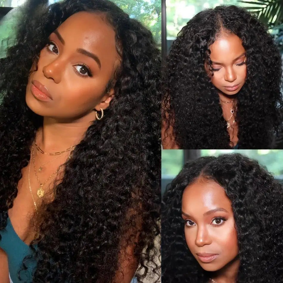 V Part Wig Human Hair Curly Wig No Leave Out Glueless Wig With Clip For Women No Sew In 30 Inch None Lace Front Wigs Natural Wig