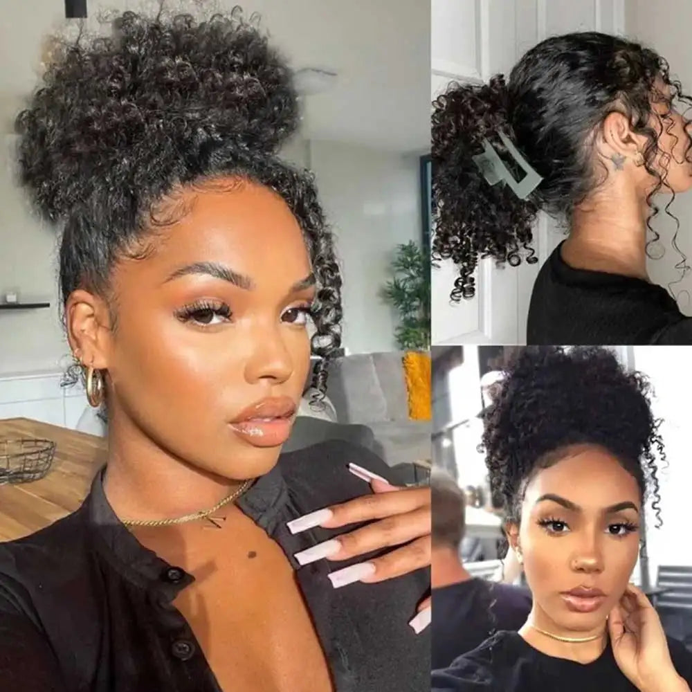 Invisible Strap 360 HD Full Lace Wig Human Hair Pre Cut Lace 250 Density Deep Curly 360 Lace Front Wig Preplucked Glueless Wig