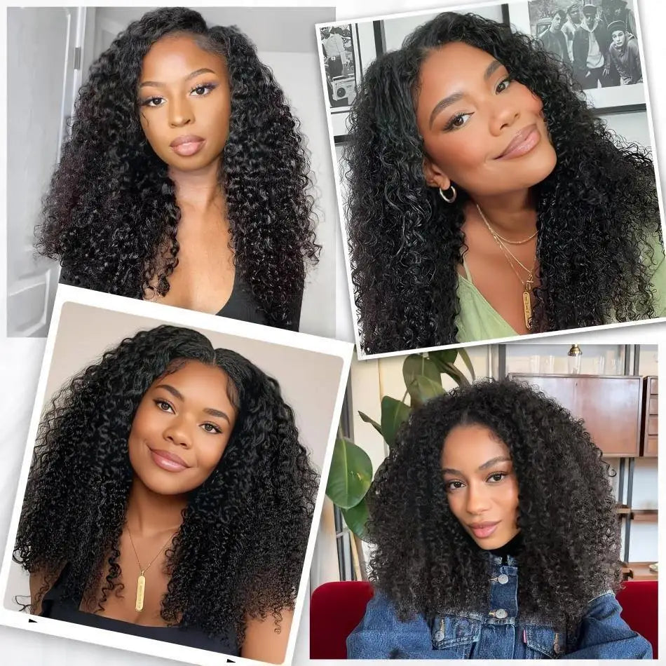 V Part Wig Human Hair Curly Wig No Leave Out Glueless Wig With Clip For Women No Sew In 30 Inch None Lace Front Wigs Natural Wig