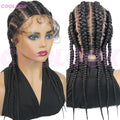 360 Full Lace Cornrow Braided Wigs For Black Women Synthetic Knotless 20