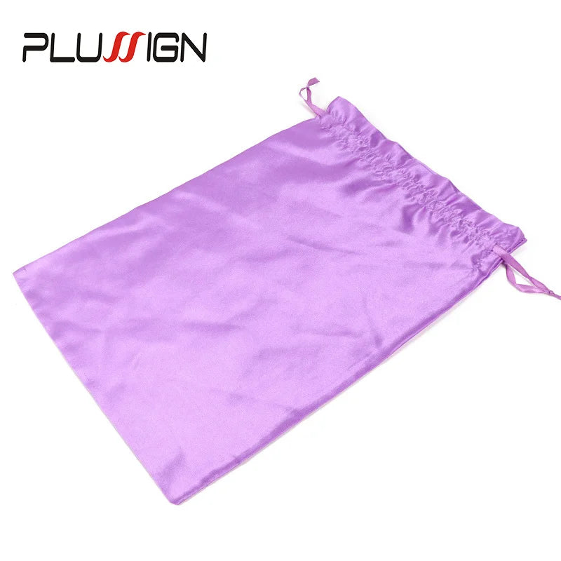 Satin Storage Bags 25*35cm wig storage Satin Wig Bags Black Pink Soft Silk Wig Bag For Hair Wig Packaging Tools