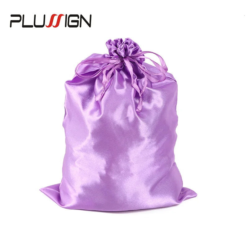 Satin Storage Bags 25*35cm wig storage Satin Wig Bags Black Pink Soft Silk Wig Bag For Hair Wig Packaging Tools
