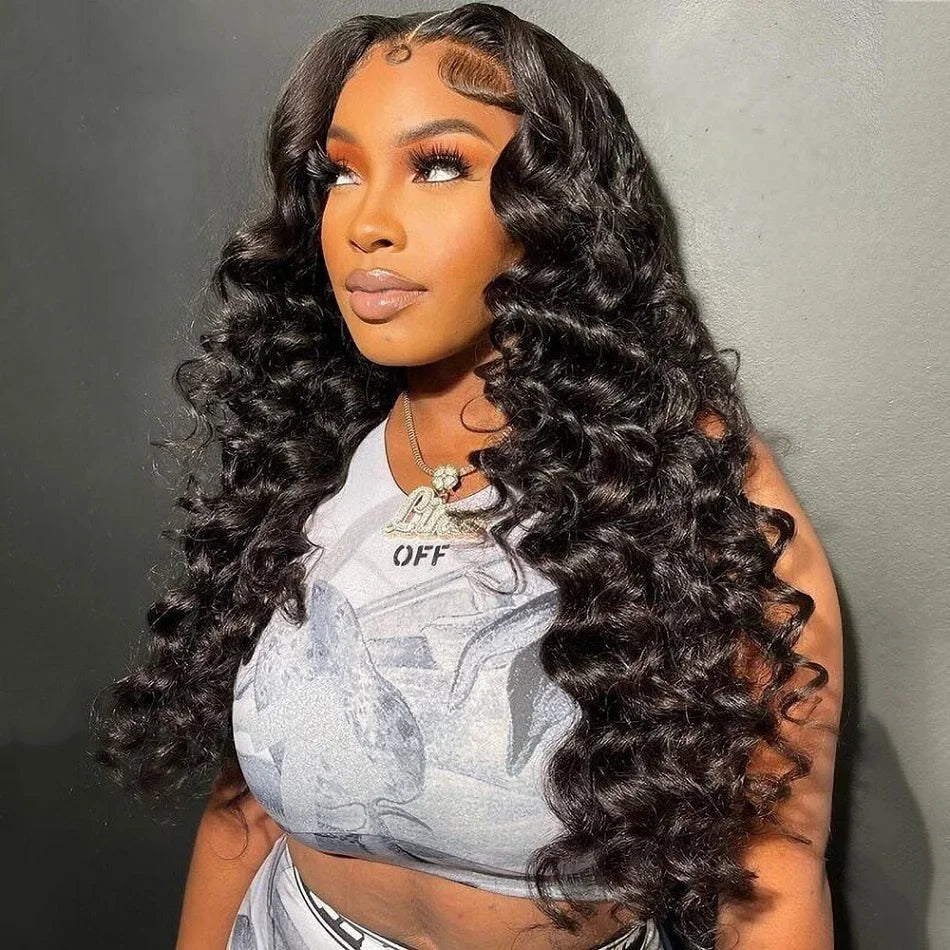 30 40Inch Human Hair 13x6 13x4 HD Lace Frontal Wig Brazilian Loose Deep Wave Curly Human Hair 360 Full Lace Front Wig Preplucked