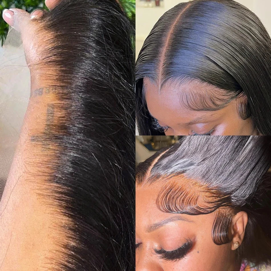 40 46Inch Bone Straight Lace Front Wigs Human Hair 13x6 360 Hd Lace Frontal Wig Brazilian Hair PrePlucked For Women 300% Density