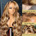 Highlight Wig 13x6 Hd Lace Frontal Wig Honey Blonde Body Wave Lace Front Human Hair Wigs For Women 30 inch 360 HD Full Lace Wig