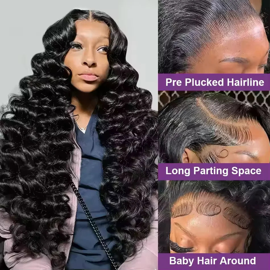 Wet Curly 30 40 Inches Loose Deep Wave 13x6 HD Lace Front Wigs Brazilian Water Wave 13x4 Lace Frontal Human Hair Wig For Women