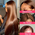Chocolate Brown Lace Front Wigs Human Hair For Women 13X4 13X6 Hd Bone Straight Lace Frontal Transparent Wig For Woman 30 Inch