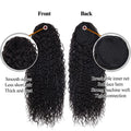 Deep Wave Drawstring Ponytail Human Hair Ponytails #1B Natural Black Curly Clip In Hair Extensions For Daily Cosplay 1 Pieces