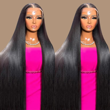 40 46Inch Bone Straight Lace Front Wigs Human Hair 13x6 360 Hd Lace Frontal Wig Brazilian Hair PrePlucked For Women 300% Density