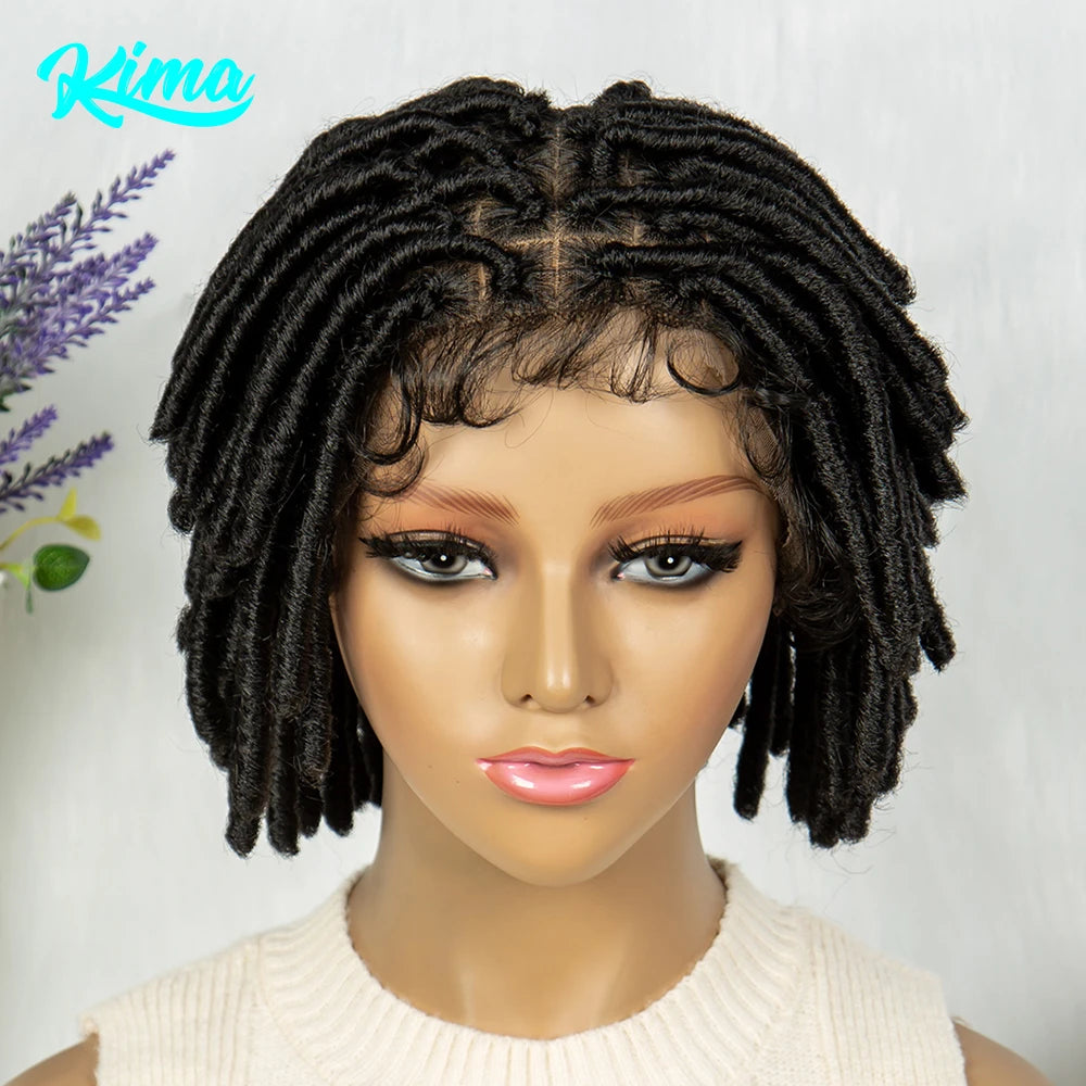 Synthetic Dreadlock Faux Locs wig Knotless Box Braided Wig Lace Front Braided Wig Full Lace African Braiding Hair For Man Women