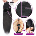 Straight Human Hair Ponytail Drawstring 100% Remy Ponytails Extension for Women Brazilian Long Straight Hair Natural Color #1B