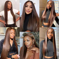Chocolate Brown Lace Front Wigs Human Hair For Women 13X4 13X6 Hd Bone Straight Lace Frontal Transparent Wig For Woman 30 Inch