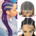 360 Full Lace Cornrow Braided Wigs For Black Women Synthetic Knotless 20