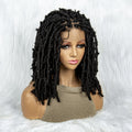 Synthetic Lace Front Wig Braided Wigs Dreadlock Wig 16 inches Short Knotless Butterfly Locs Wigs for Black Women Synthetic Wig