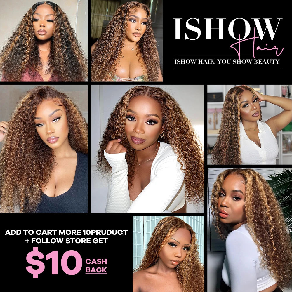 P4/27 Highlight Deep Wave Bundles Ombre Brown Curly Human Hair Bundle 1/3/4 PCS Brazilian Remy Virgin 100% Human Hair Extensions