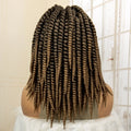 Synthetic Twisted Braided Wigs for Black Women Full Lace Synthetic Braided Wigs Brown Bob Wig Knotless 16 Inch