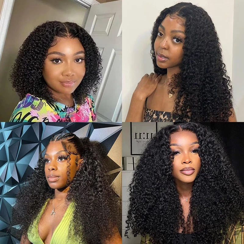 V Part Wig Human Hair Kinky Curly Glueless Wigs Human Hair Afro Pizzazz Wig No Leave Out For Black Brazilian hair wigs 40 inch