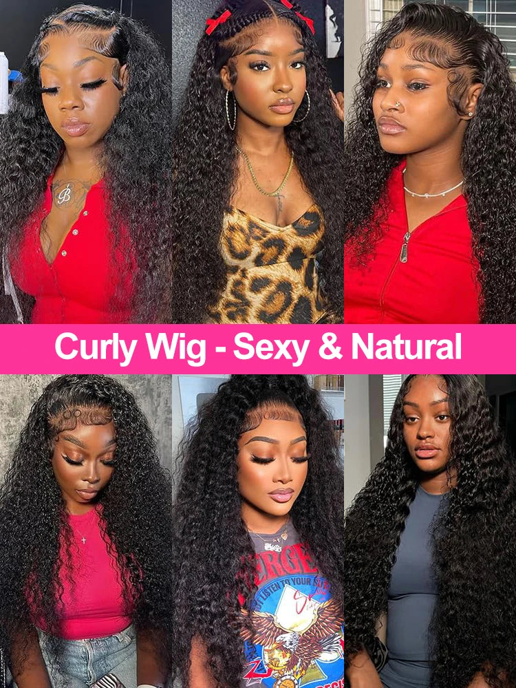 Water Wave Glueless Wig Human Hair Curly 13x6 13x4 HD Frontal Wig 250% Deep Wave Wigs Wear Go 7x5 HD Lace Closure Wig Sale CEXXY