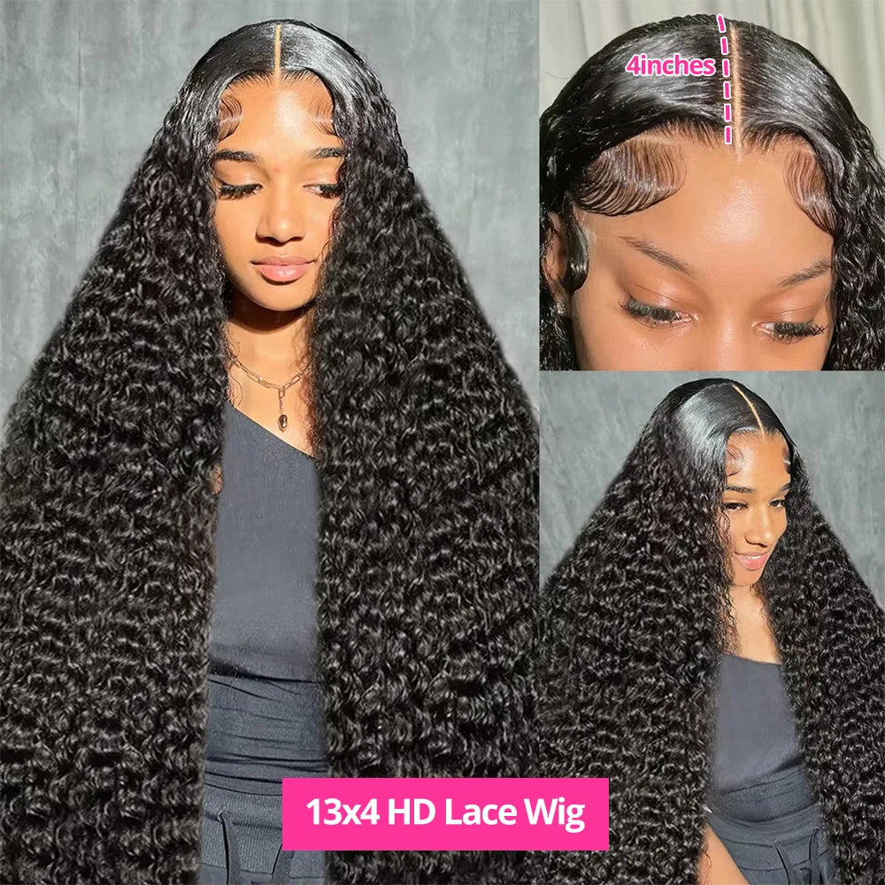 Water Wave Glueless Wig Human Hair Curly 13x6 13x4 HD Frontal Wig 250% Deep Wave Wigs Wear Go 7x5 HD Lace Closure Wig Sale CEXXY