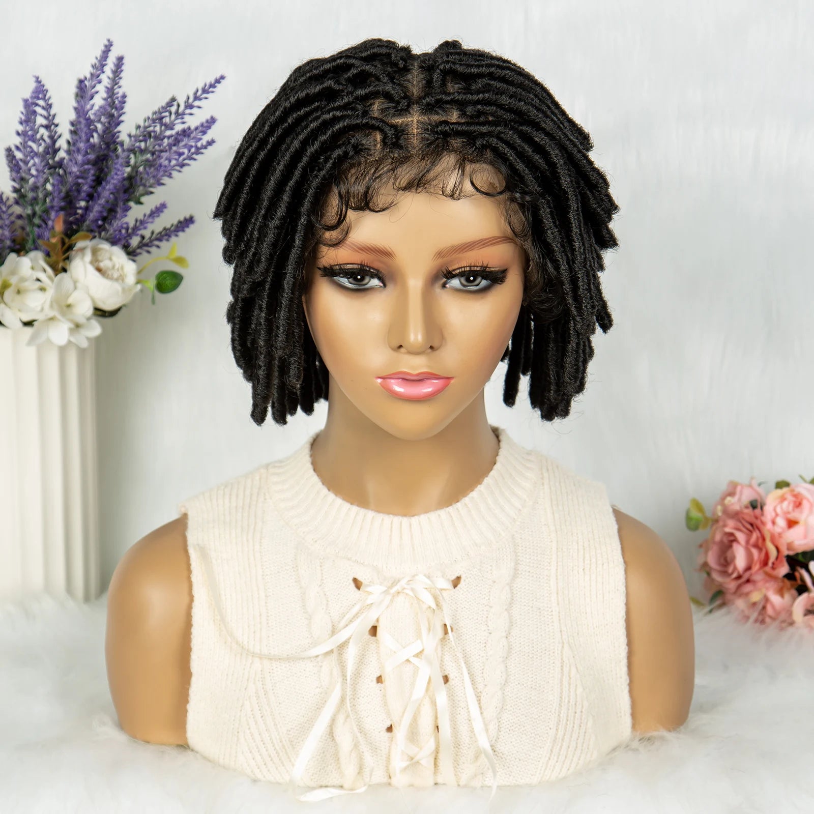 Synthetic Dreadlock Faux Locs wig Knotless Box Braided Wig Lace Front Braided Wig Full Lace African Braiding Hair For Man Women
