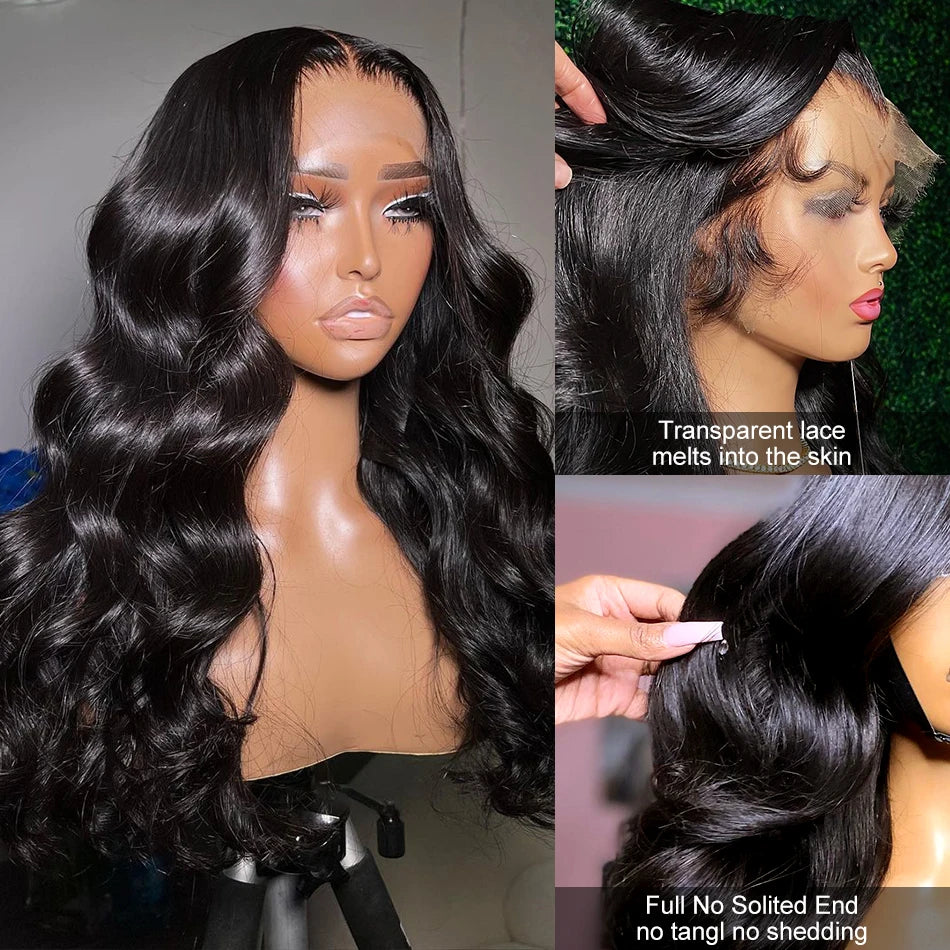 40 Inch Body Wave 360 Full HD Lace Frontal Wigs 100% Human Hair Preplucked Brazilian 250 Density 13x6 Lace Front Human Hair Wig