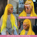 220 Density Light Yellow Straight 13x6 HD Lace Frontal Wigs 100% Human Hair Brazilian 613 Golden Colored Remy Wig Pre Plucked 40