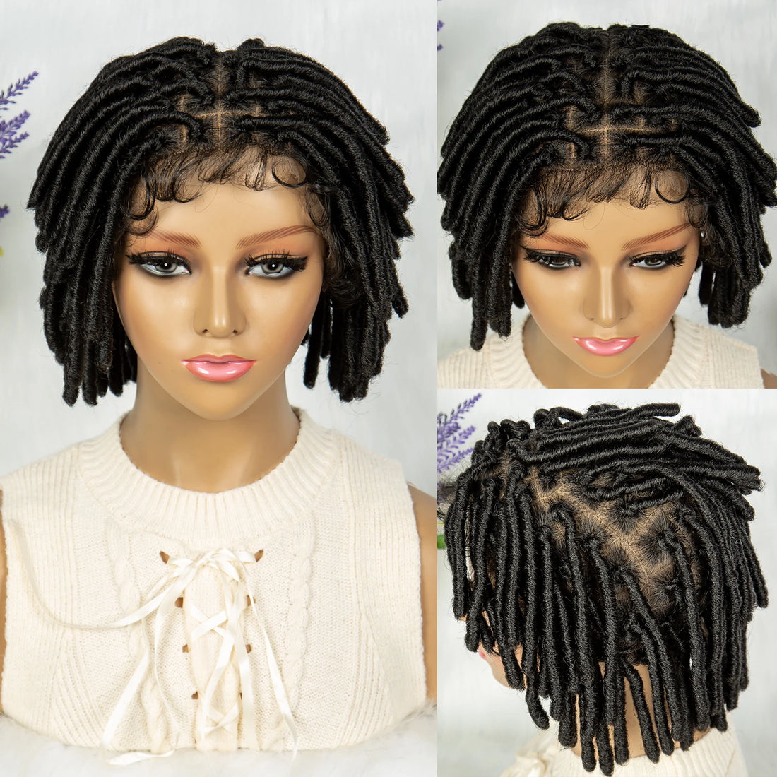 Synthetic Dreadlock Faux Locs wig Knotless Box Braided Wig Lace Front Braided Wig Full Lace African Braiding Hair For Man Women