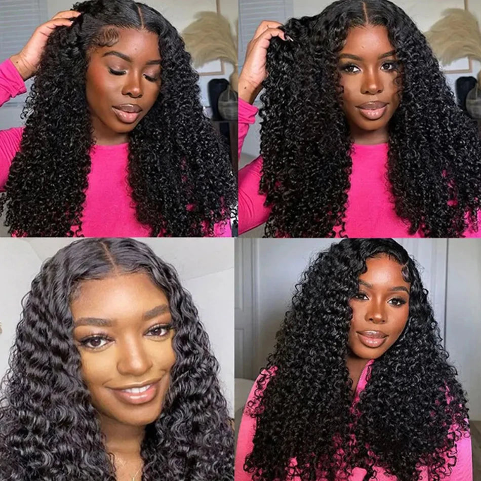 Glueless Kinky Curly Wig 100% Human Hair
