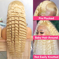 Lace Front Human Hair Wigs30 38 Inches Deep Wave Wigs 613 Honey Blonde Color 13x4 13x6 Lace Frontal Curly Wave Wigs For Woman