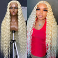 613 13x6 HD Lace Frontal Wig Human Hair Blonde 13x4 Lace Front Curly Wigs Deep Wave 30 inch Wigs for Women Choice