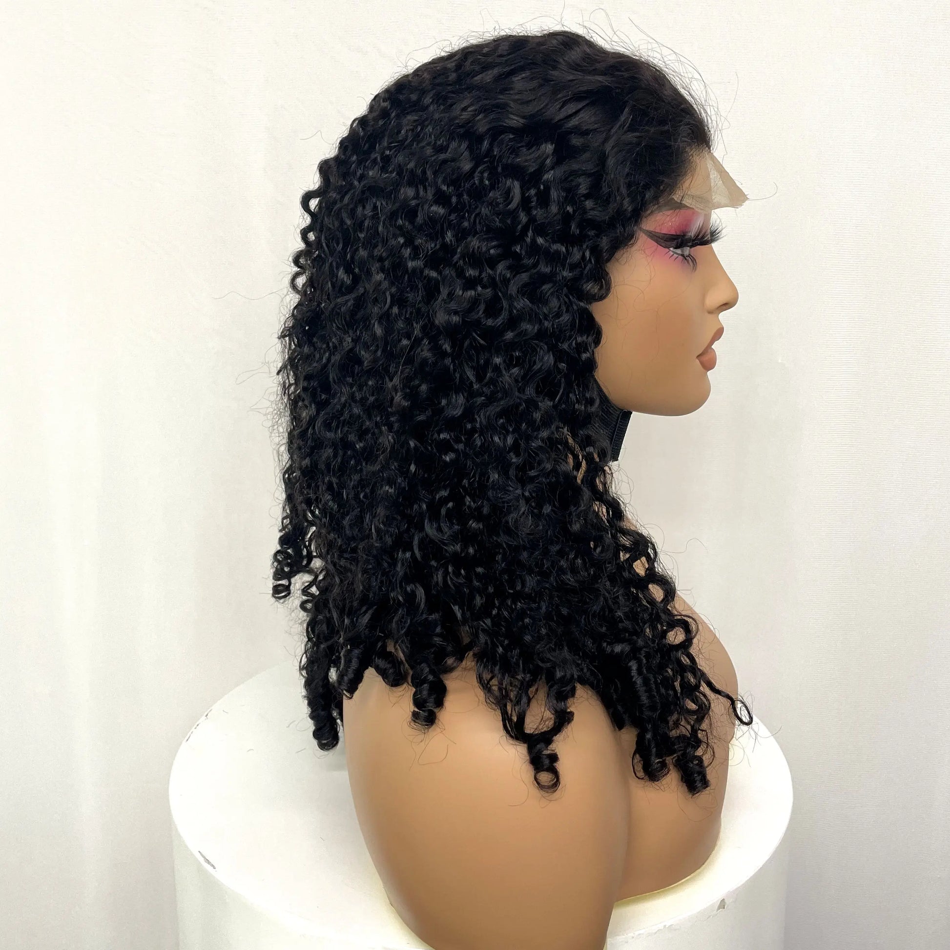 5x5 Glueless Highlight Burmese Bouncy Curly Human Hair Wigs 350% Density Lace Closure Pixie Curly Wigs for Women PrePlucked Remy