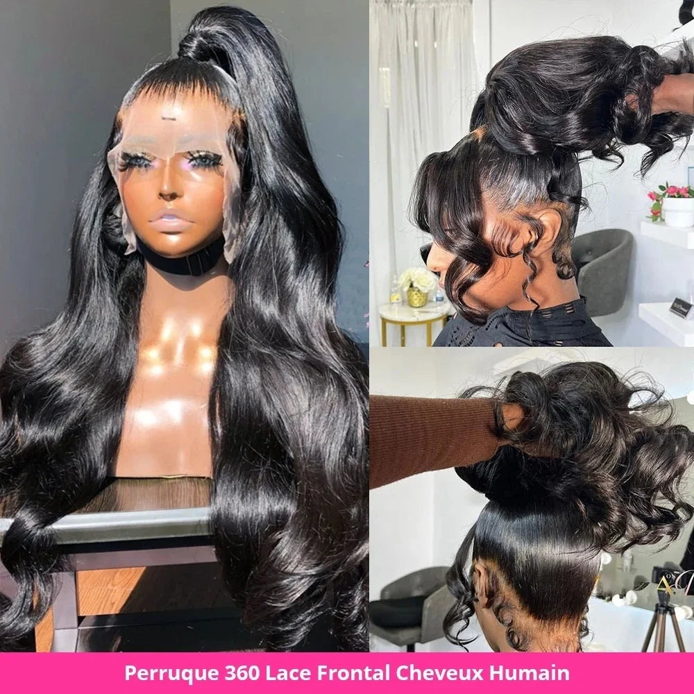 30 40 44 Inch Body Wave 13x4 13x6 360 Hd Lace Frontal Wig Human Hair 4x4 5x5 Brazilian PrePlucked Lace Front Hair Wigs For Women