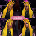 220 Density Light Yellow Straight 13x6 HD Lace Frontal Wigs 100% Human Hair Brazilian 613 Golden Colored Remy Wig Pre Plucked 40