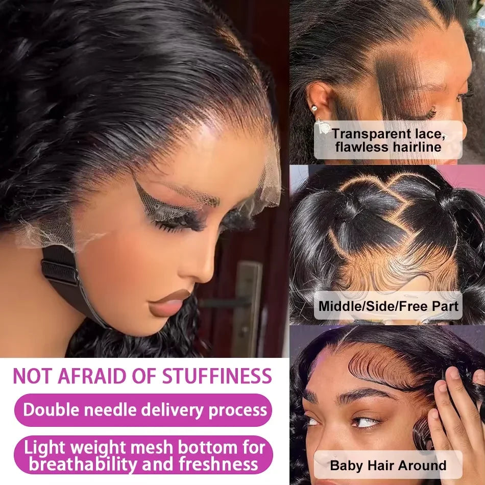 Wet Curly 30 40 Inches Loose Deep Wave 13x6 HD Lace Front Wigs Brazilian Water Wave 13x4 Lace Frontal Human Hair Wig For Women