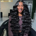 Wiggogo Loose Deep Wave Wig 13x6 Hd Lace Frontal Wig Curly 100% Human Hair Preplucked 13x4 Water Wave Front Wigs For Black Women