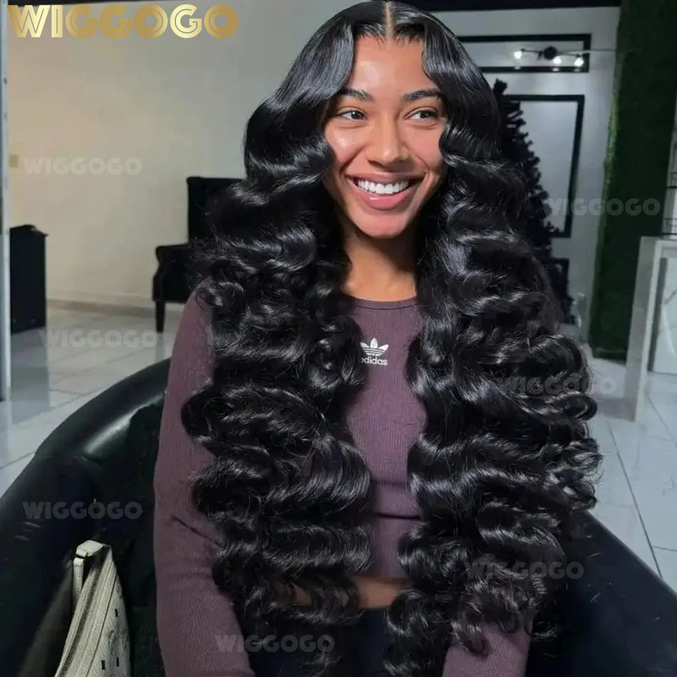 Wiggogo Loose Deep Wave Wig 13x6 Hd Lace Frontal Wig Curly 100% Human Hair Preplucked 13x4 Water Wave Front Wigs For Black Women
