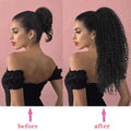 8-26 Inch Drawstring Ponytail Kinky Curly Human Hair Brazilian Ponytail Remy Brazilian Hair Extensions Clip In Natural Black