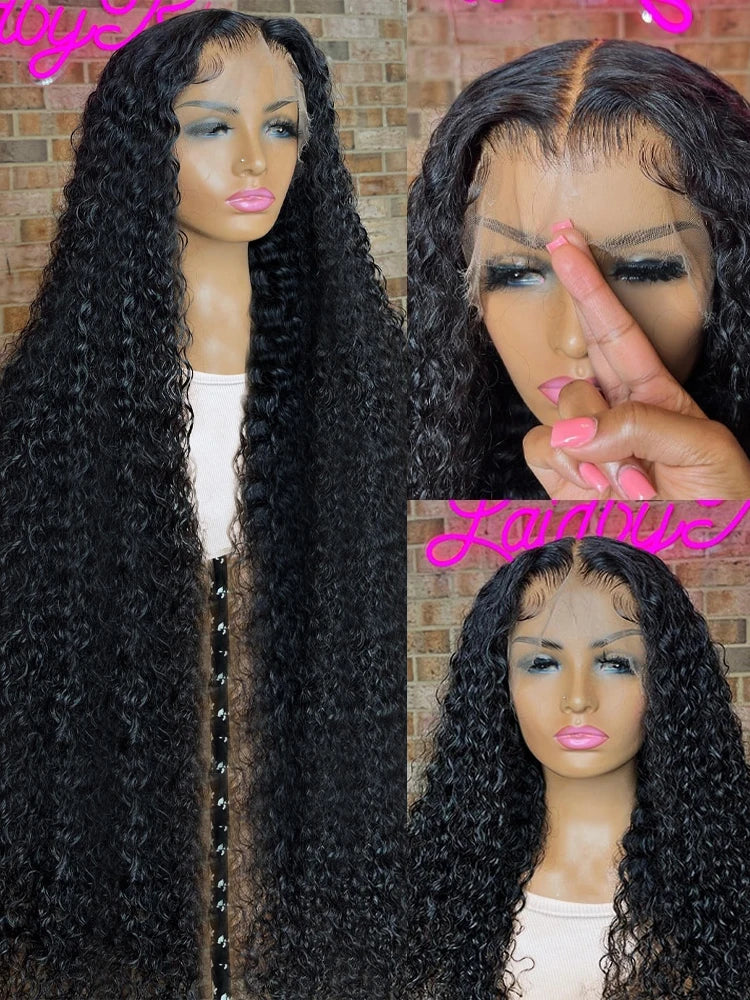 40 46 Inch Deep Wave 13x6 13x4 Hd Lace Front Human Hair Wig 250 Density Water Curly 360 Lace Frontal Wigs Human Hair For Women