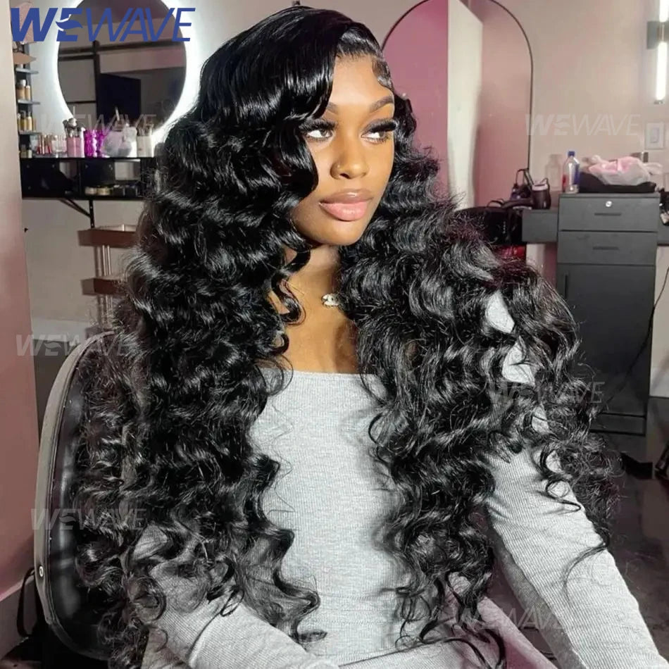 30 Inch Loose Deep Wave Frontal Wig Human Hair 13x4 Curly Lace Front Wig Transparent HD Lace Water Wigs 180 Density Brazilian