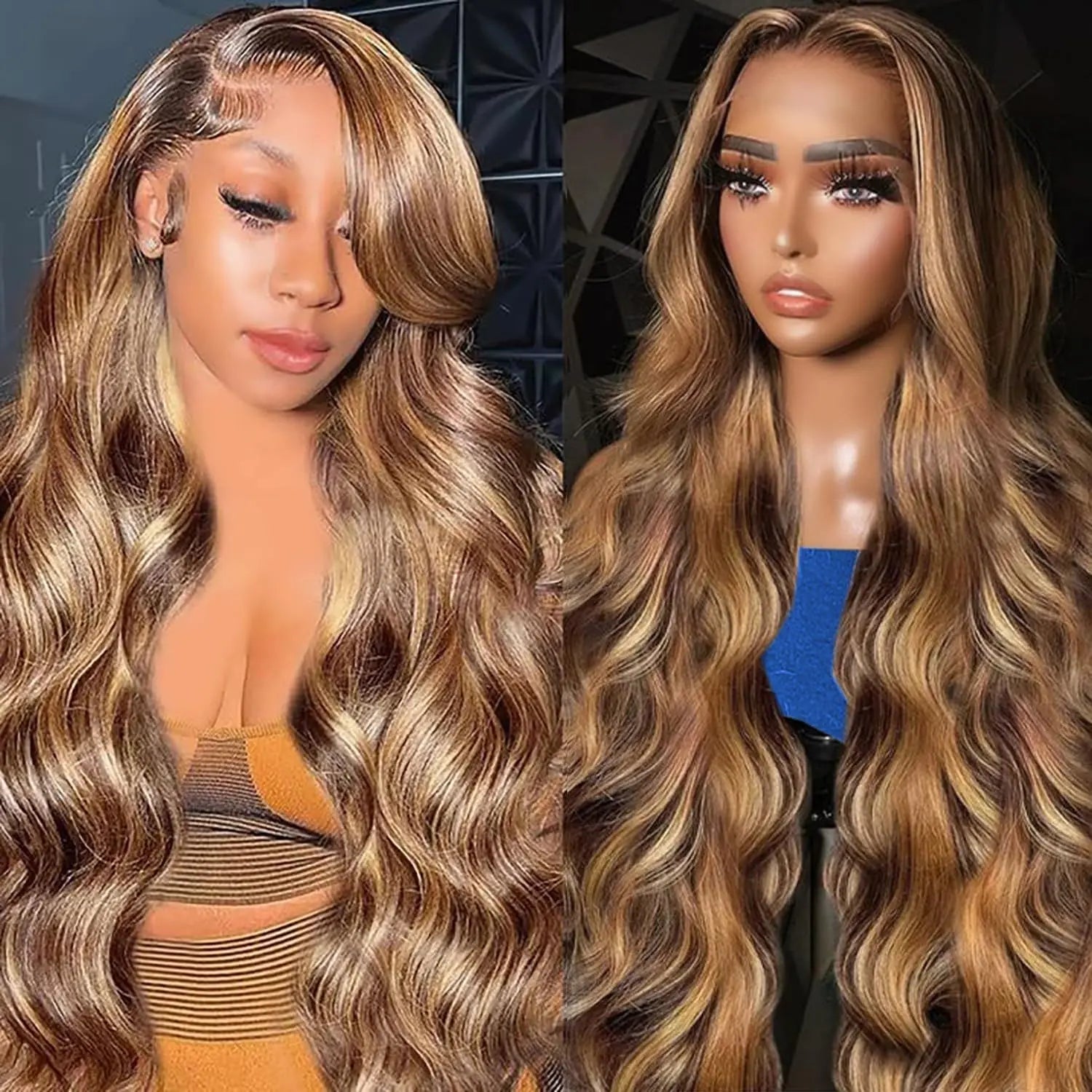 4/27 Body Wave Lace Front Wigs 13x4 Highlight Ombre Human Hair Honey Blonde Pre Plucked 13x6 HD Transparent Lace Glueless Wigs