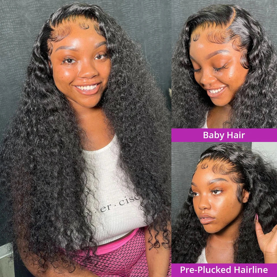 40 46 Inch Deep Wave 13x6 13x4 Hd Lace Front Human Hair Wig 250 Density Water Curly 360 Lace Frontal Wigs Human Hair For Women
