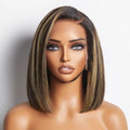 Glueless Bob Wigs Human Hair Pre Plucked Pre Cut P1b/27 5x5 HD Lace Closure Blonde Highlight Ombre Lace Front Human Hair Wigs