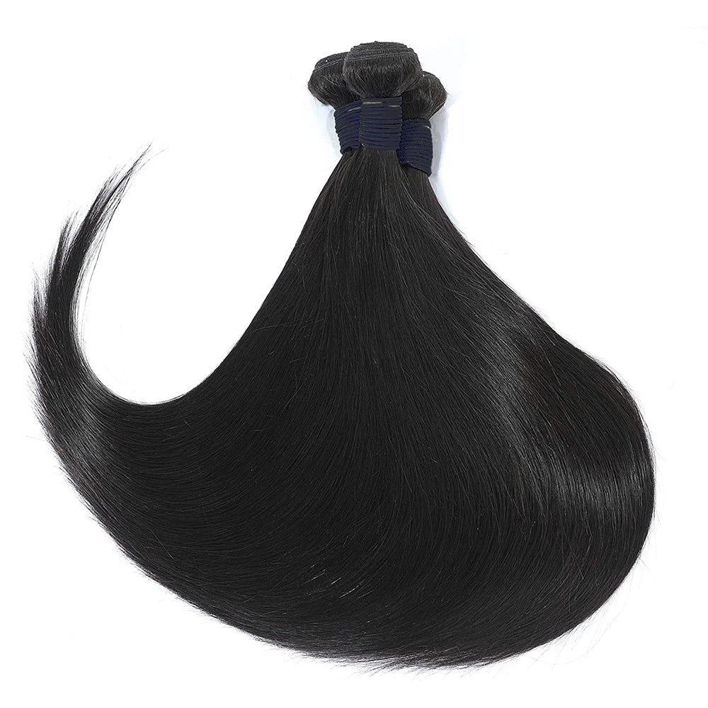 Natural Color Brazilian Human Hair Straight Bundles 10-40 Inches 1/3/4 Bundle Remy Human Hair Extensions Double Weft Braiding