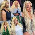 613 13x6 HD Lace Frontal Wig Human Hair Blonde 13x4 Lace Front Curly Wigs Deep Wave 30 inch Wigs for Women Choice