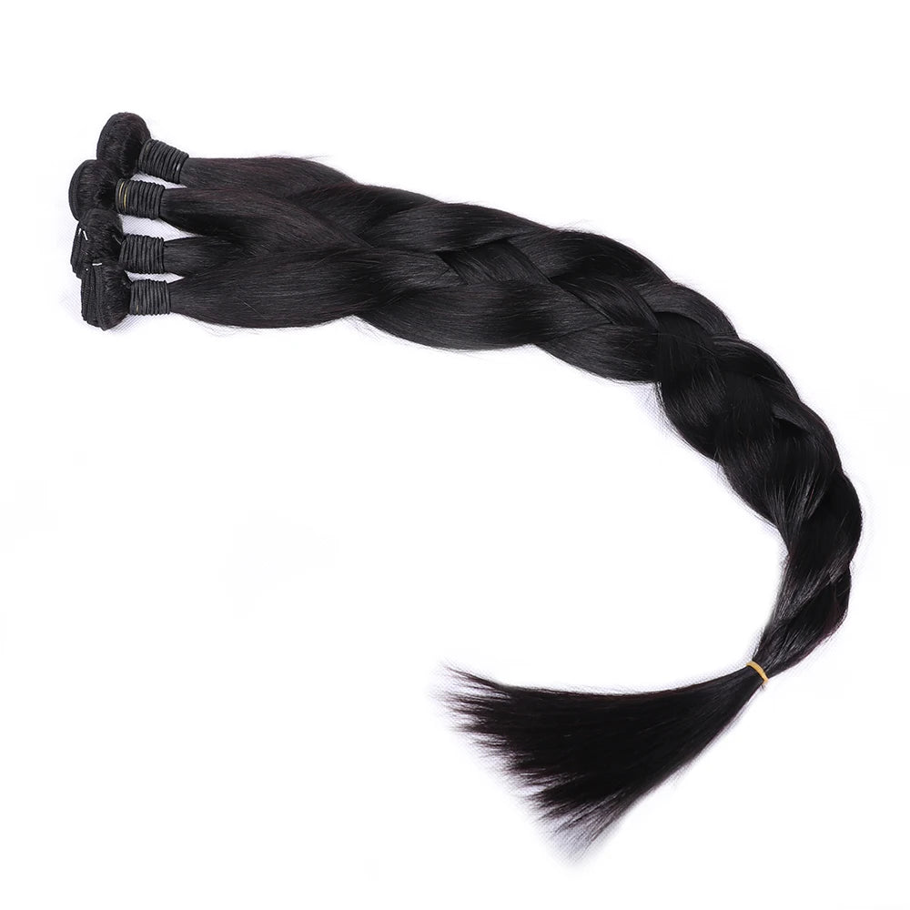 Natural Color Brazilian Human Hair Straight Bundles 10-40 Inches 1/3/4 Bundle Remy Human Hair Extensions Double Weft Braiding
