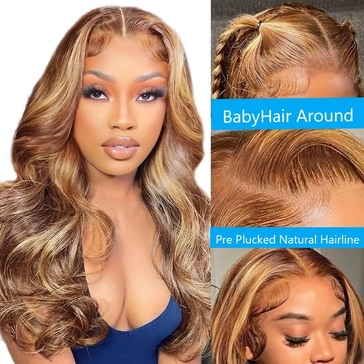 4/27 Body Wave Lace Front Wigs 13x4 Highlight Ombre Human Hair Honey Blonde Pre Plucked 13x6 HD Transparent Lace Glueless Wigs