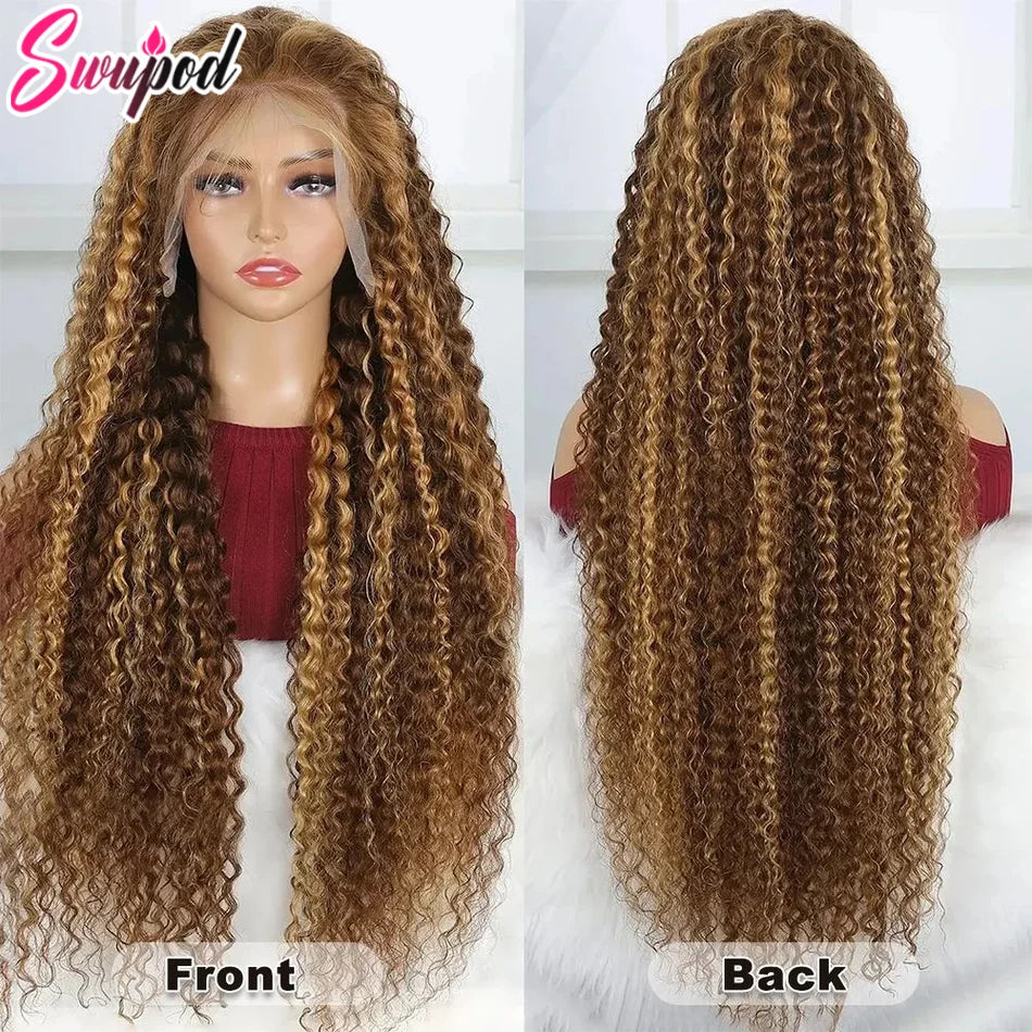 Highlight Deep Wave Wigs 100%Human Hair Wig 13x6/13X4 HD Lace Frontal Wig Honey Blonde 13x4 Lace Front Human Hair Wigs For Women