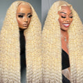 613 13x6 HD Lace Frontal Wig Human Hair Blonde 13x4 Lace Front Curly Wigs Deep Wave 30 inch Wigs for Women Choice